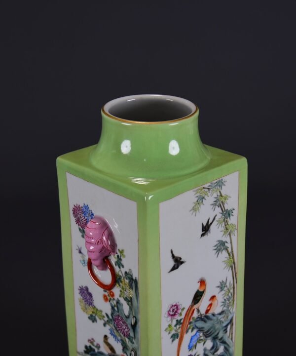 Old collection of Qing Qianlong famille rose four seasons flower and bird pattern - Image 6