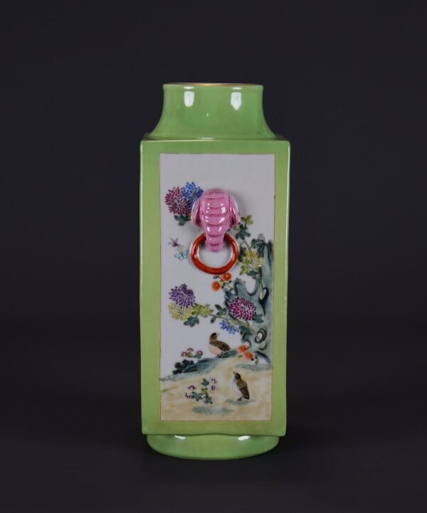 Old collection of Qing Qianlong famille rose four seasons flower and bird pattern - Image 2