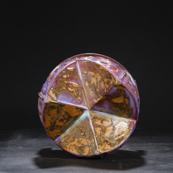Old Collection Northern Song Dynasty Jun Kiln Purple-Red Spot Palace Sacrifice Ritual Utensil Ding-shaped Furnace "Shoucheng Hall" - Image 3