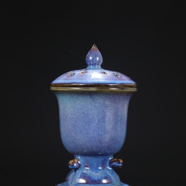 Old Collection Northern Song Dynasty Jun Kiln Grape Purple Palace Imperial Covered Jar Incense Burner "Shoucheng Hall" - Image 2