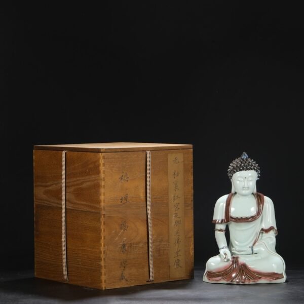 Old Collection Yuan Dynasty Underglaze Red Imperial Court Buddha Seated Statue