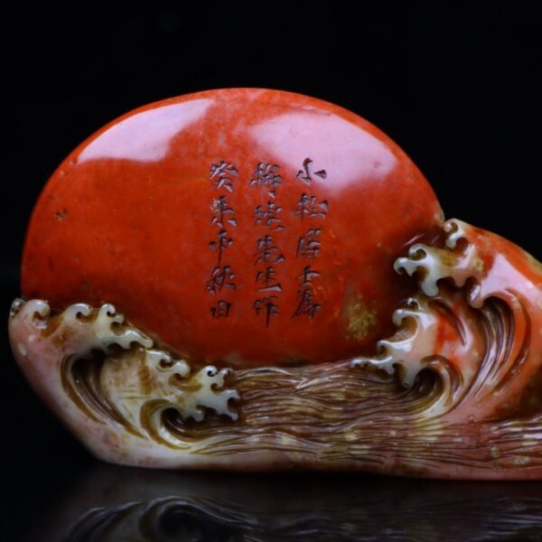 Zhenpin old collection fine collection seal carving Shoushan stone cinnabar frozen beautiful carving - Image 7