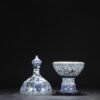 Old Collection of Ming Dynasty Xuande Blue and White Sea Dragon Pattern Hollow Covered Jar Incense Burner - Image 4