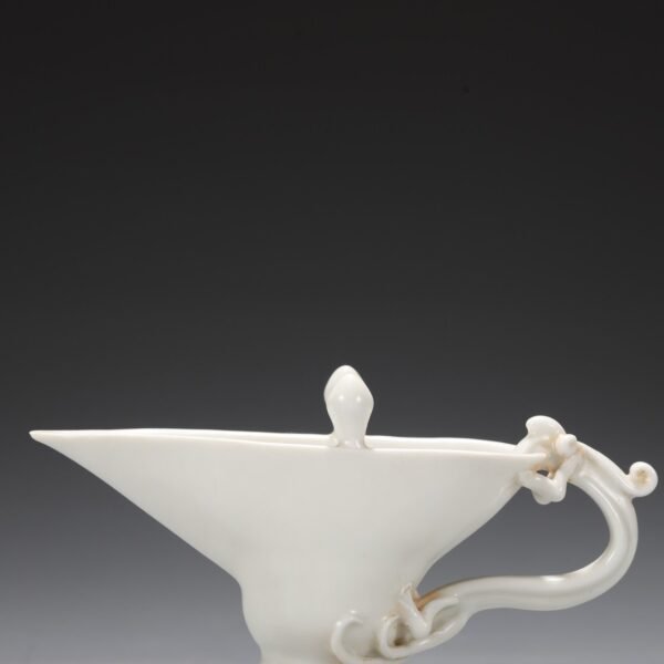Old collection of Ming Dynasty Yongle sweet white glaze dragon handle cup - Image 3