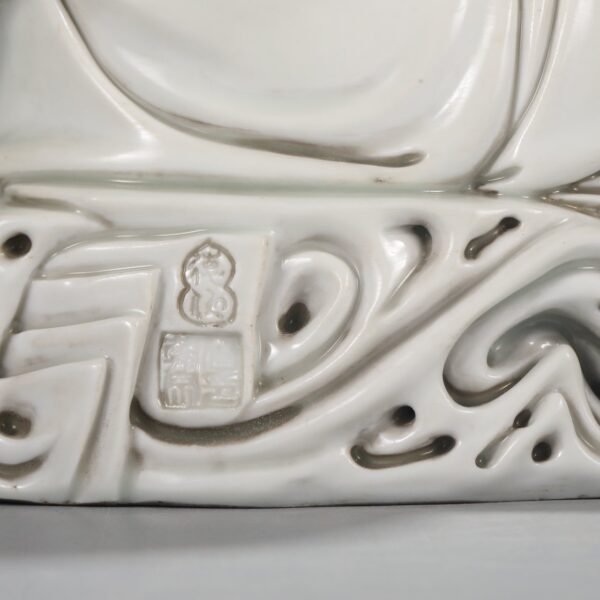 Old collection of Ming Dynasty Dehua kiln ivory white glaze Buddha seated statue - Image 3