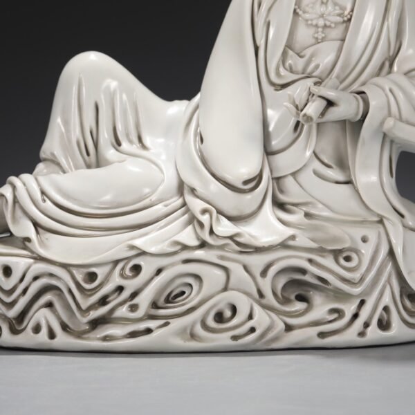 Old collection of Ming Dynasty Dehua kiln ivory white glaze Buddha seated statue - Image 8