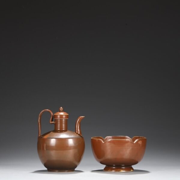 A set of purple gold glaze wine warmer from Ding kiln in the Northern Song Dynasty. - Image 2