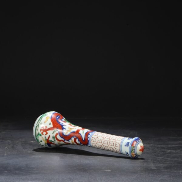 Old Collection Ming Dynasty Jiajing Blue and White Five-color Dragon Pattern Pen Holder - Image 6