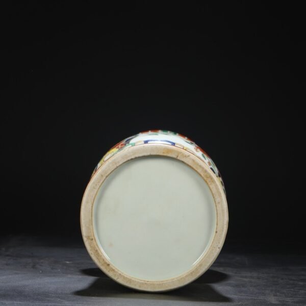 Old collection of Ming Dynasty Wanli blue and white multicolored flower dragon pattern flower solitary - Image 8