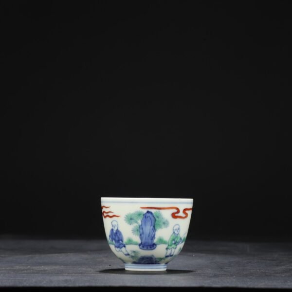 Old collection of Ming Dynasty Chenghua Doucai boy cup - Image 3