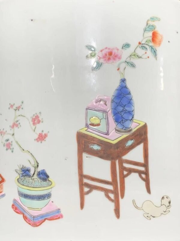 Qing Yongzheng pastel Sanniang Jiaozi pen holder - Image 7