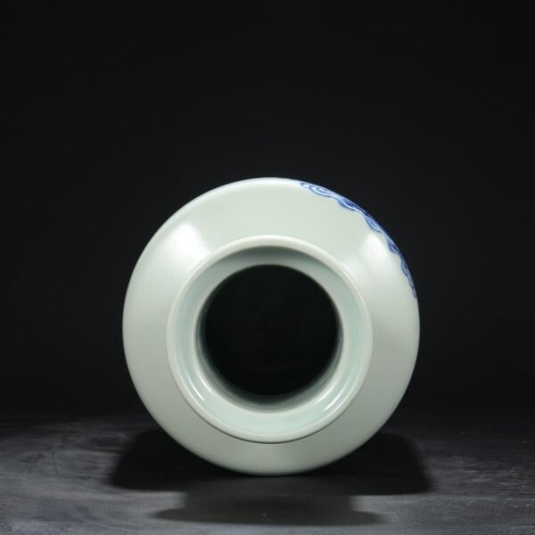 Old collection of Qing Dynasty Kangxi blue and white birthday picture big stick hanging bottle - Image 7