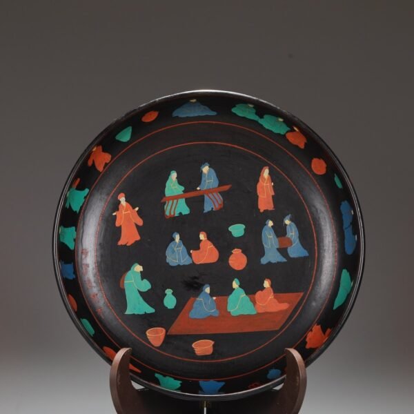 Old Collection of Han Dynasty Lacquerware Royal Figure Plate