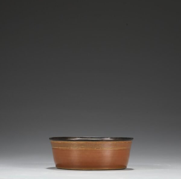 Old Collection Northern Song Dynasty Ding Kiln Dragon Pattern Silver Mouth Round Wash "Yiding" - Image 5