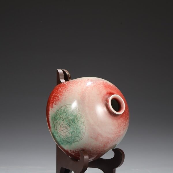 Old collection of Qing Kangxi cowpea red dark dragon pattern Taibai Zun - Image 8