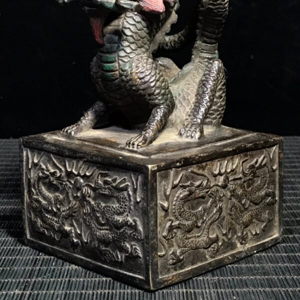 Collection of pure copper mud gold cinnabar dragon seal - Image 2