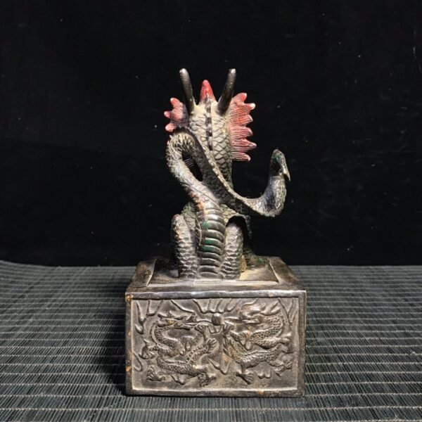 Collection of pure copper mud gold cinnabar dragon seal - Image 3