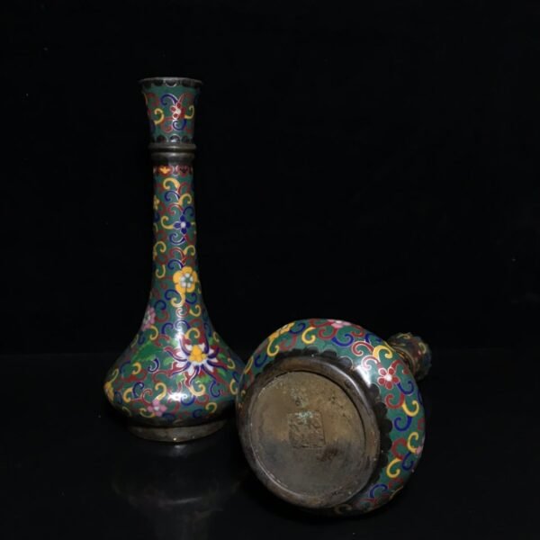 Collection of pure copper cloisonne vase