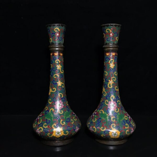 Collection of pure copper cloisonne vase - Image 5