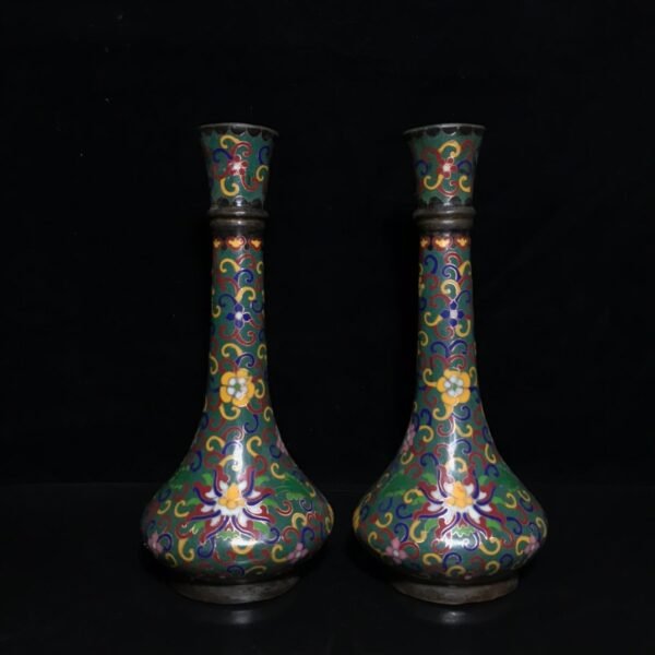 Collection of pure copper cloisonne vase - Image 6