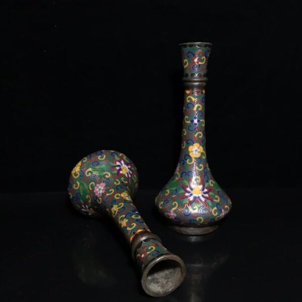 Collection of pure copper cloisonne vase - Image 7