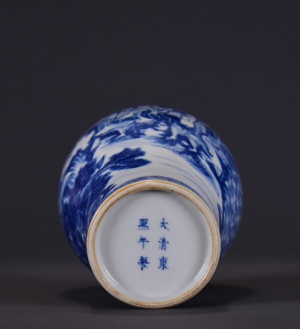 old Qing Kangxi blue and white Eight Immortals Guanyin statue - Image 9