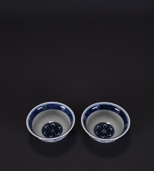 Old Collection of Ming Xuande Blue and White Tang Grass Pattern Bowl - Image 7