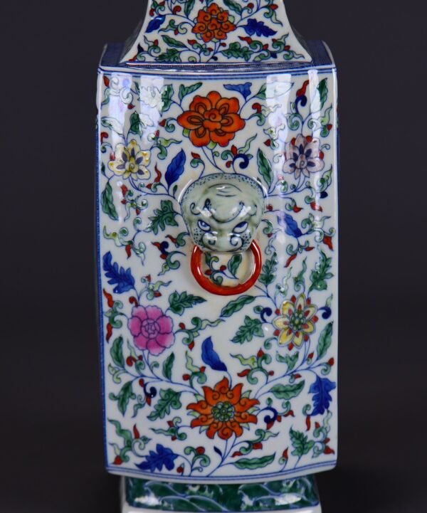 Old collection of Qing Dynasty Qianlong Doucai opening four seasons flower pattern - Image 7