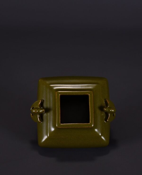 Old Collection of Qing Dynasty Qianlong Tea Dust Glaze Double Fortune Stove - Image 4