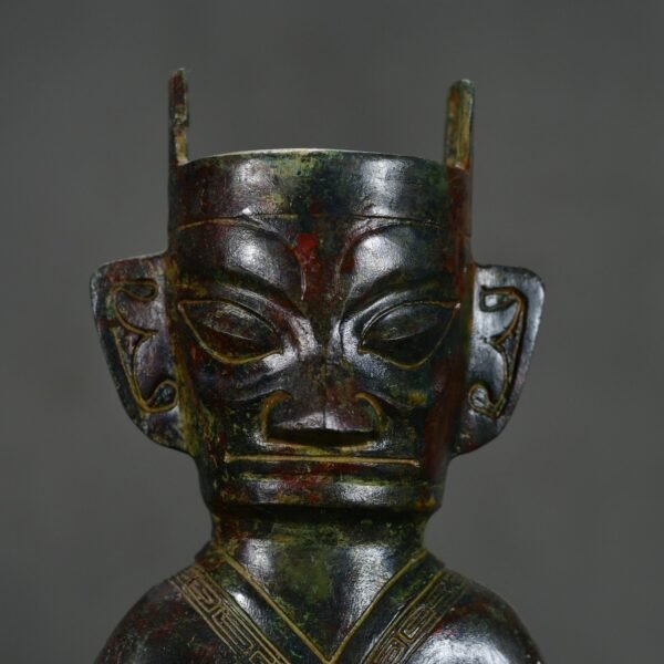 Sanxingdui Bronze Kneeling Figure - Image 3