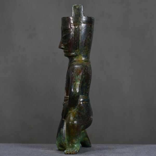 Sanxingdui Bronze Kneeling Figure - Image 6