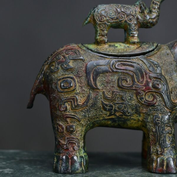 Spring and Autumn Bronze Elephant Zun - Image 5