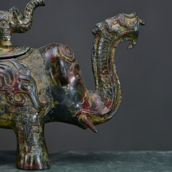 Spring and Autumn Bronze Elephant Zun - Image 6