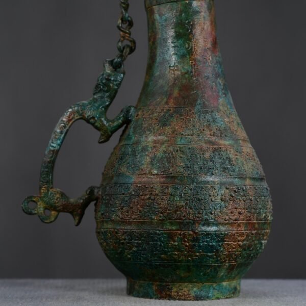 Spring and Autumn Bronze Panlong Pattern Gourd Pot Crooked Eagle Wine Pot - Image 5