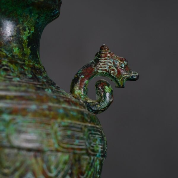 Han Dynasty Bronze Double Dragon Vase - Image 5