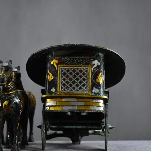 Bronze and gold-silver horse-drawn carriage (six horses) from the Warring States and Han dynasties - Image 7