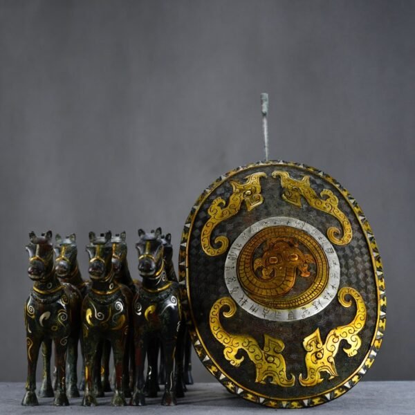 Bronze and gold-silver horse-drawn carriage (six horses) from the Warring States and Han dynasties - Image 2