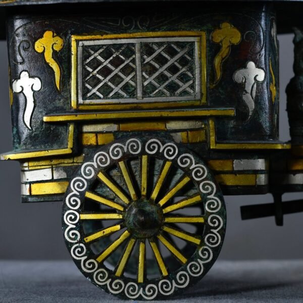Bronze and gold-silver horse-drawn carriage (six horses) from the Warring States and Han dynasties - Image 8