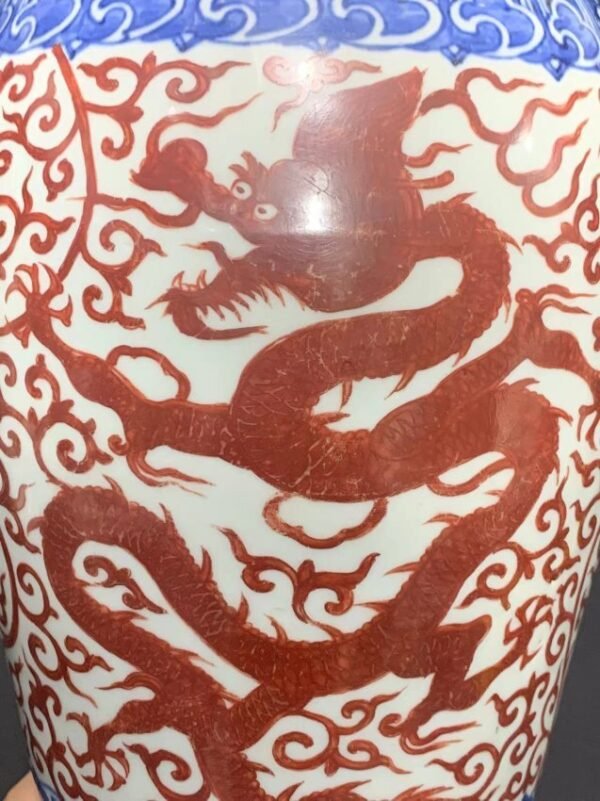 Ming Dynasty Wanli alum red dragon pattern plum vase - Image 5
