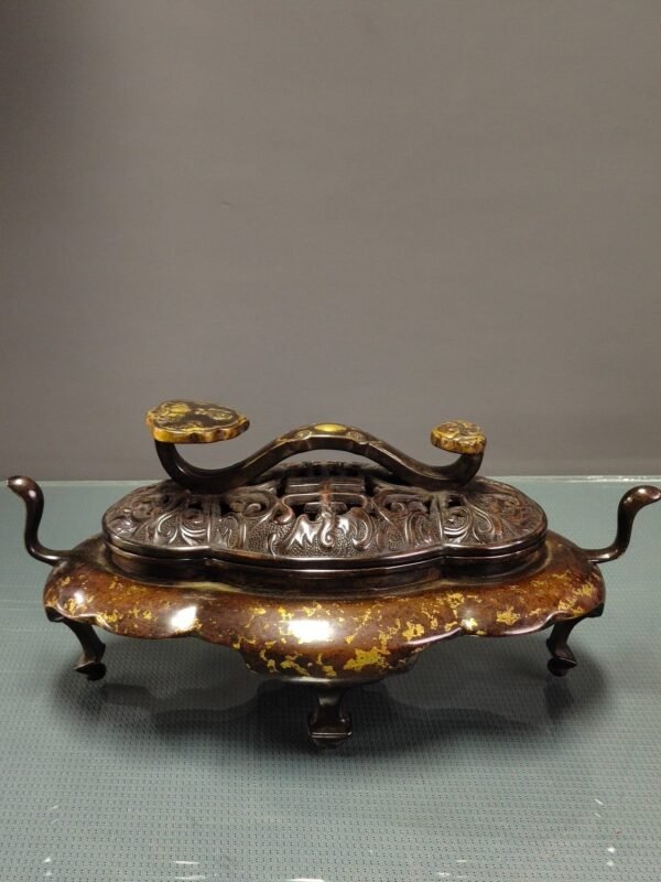 Copper gilded gold incense burner