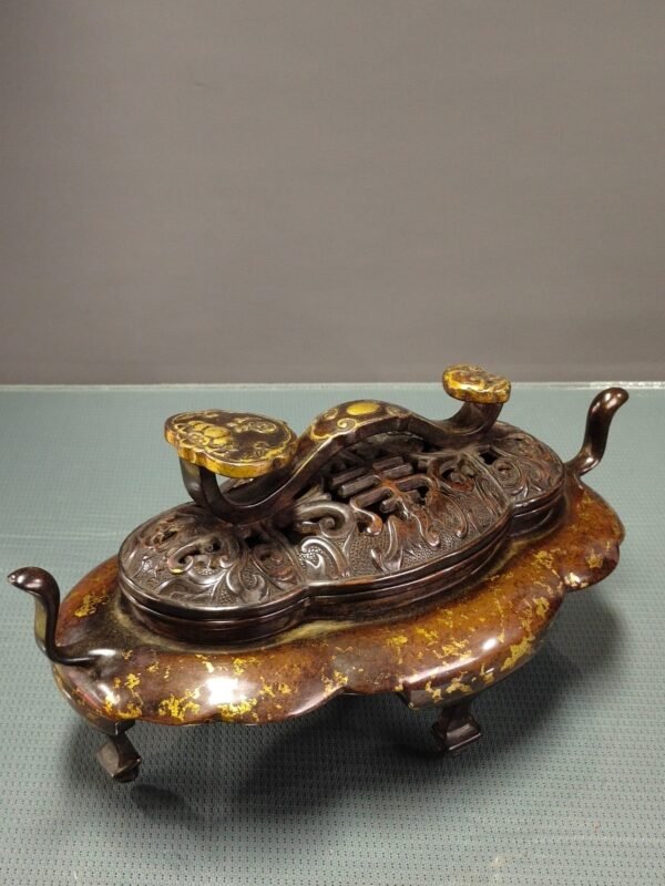 Copper gilded gold incense burner - Image 2