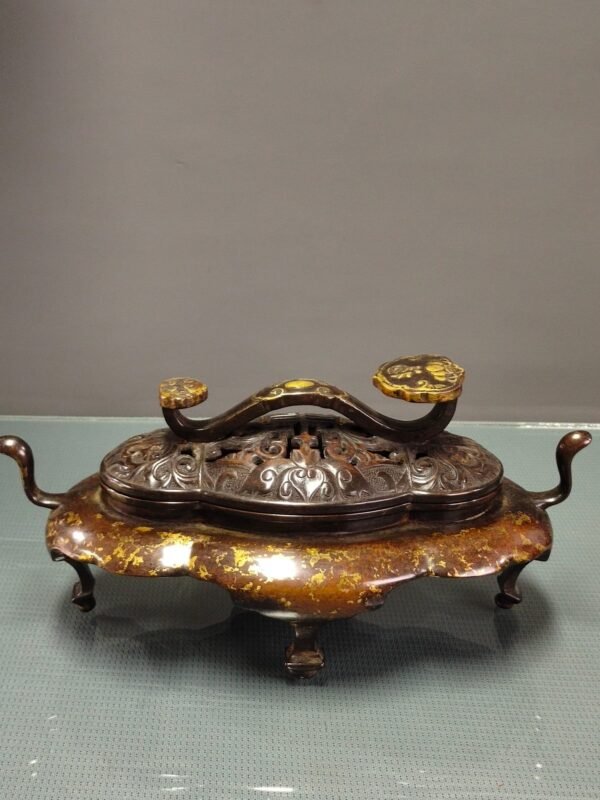 Copper gilded gold incense burner - Image 8