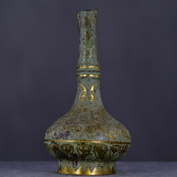 Bronze inlaid gold faucet bottle - Image 3