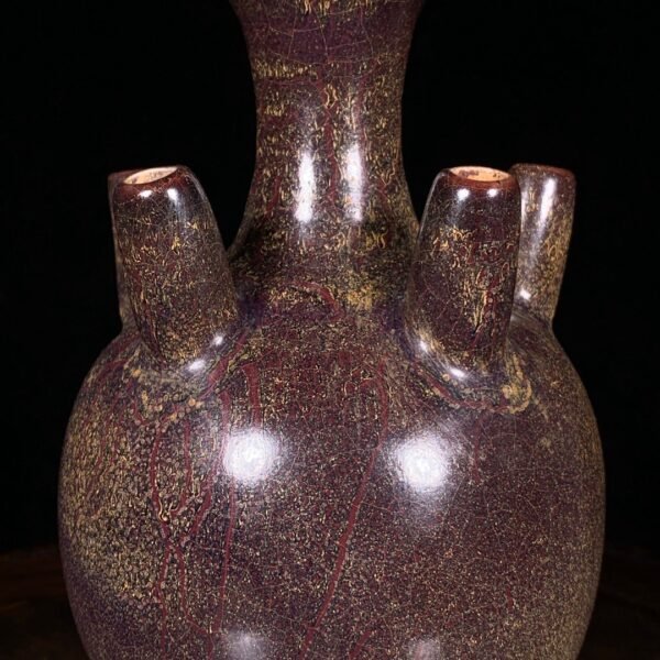 Song Dynasty Jun kiln rose purple glaze five-hole bottle - Image 3
