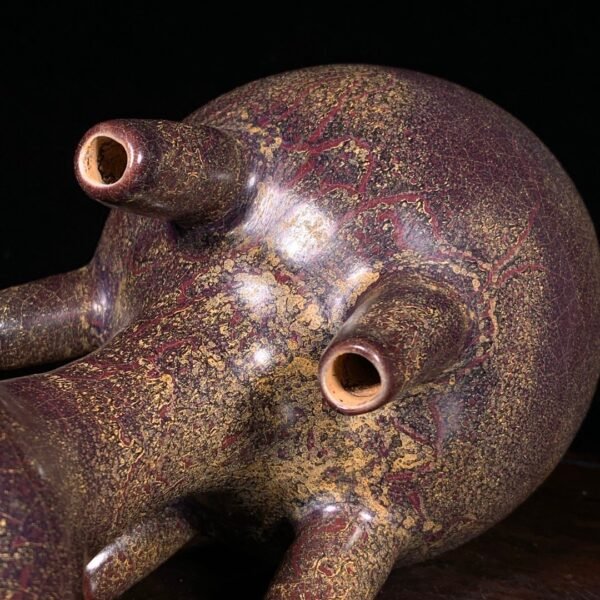 Song Dynasty Jun kiln rose purple glaze five-hole bottle - Image 4