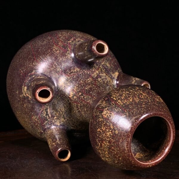 Song Dynasty Jun kiln rose purple glaze five-hole bottle - Image 5