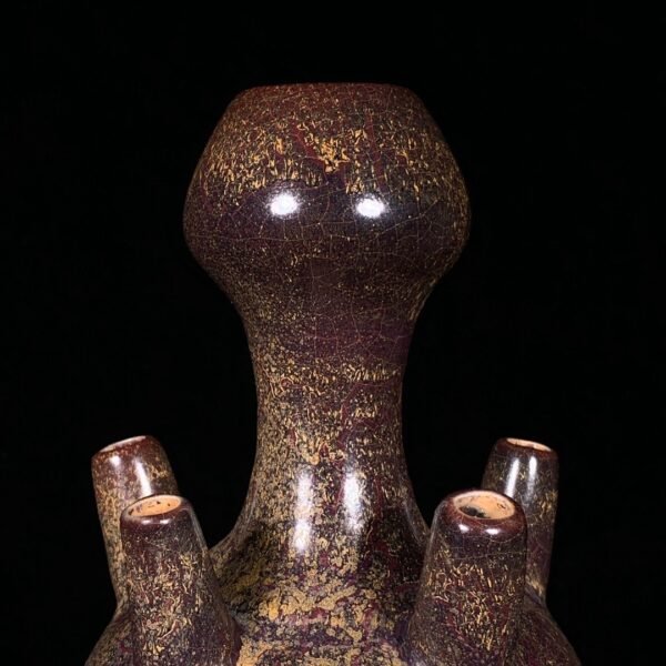 Song Dynasty Jun kiln rose purple glaze five-hole bottle - Image 6