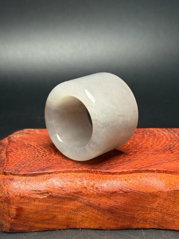 etian jade blue and white jade ring, simple and elegant, natural color, like ink painting, warm jade - Image 7