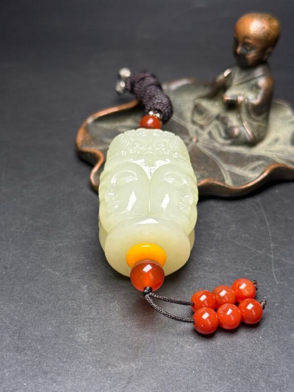 Hetian jade four-sided Guanyin head, guarding the four directions of peace, exquisite shape - Image 3