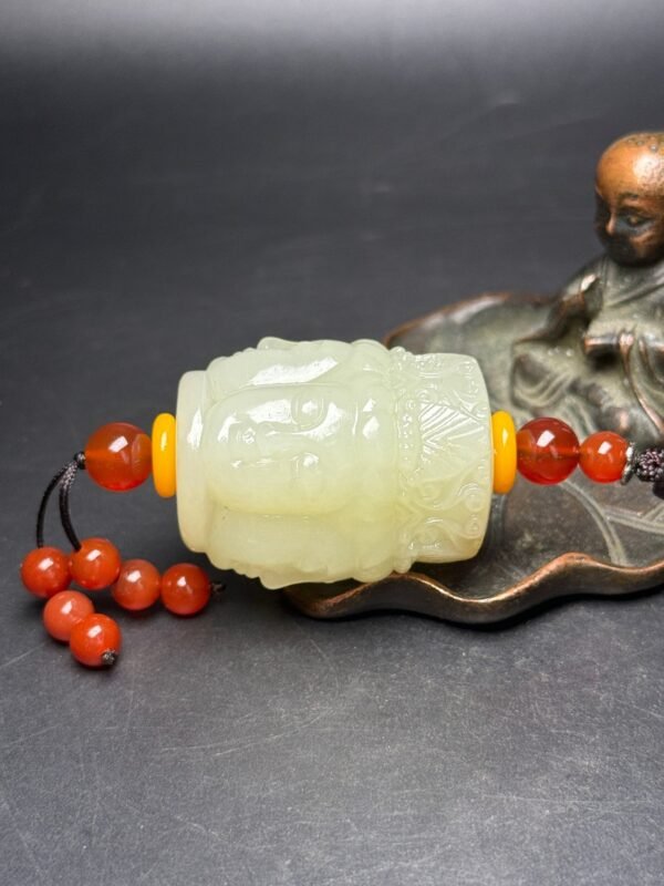 Hetian jade four-sided Guanyin head, guarding the four directions of peace, exquisite shape - Image 4